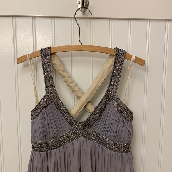 New Adrianna Papell Silk Beaded Cocktail Dress - Picture 6 of 8